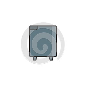 Bar fridge vector icon symbol freezer isolated on white background