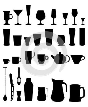 Bar glasses cups icon