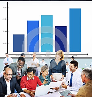 Bar Graph Analysis Achievement Improvement Strategy Success Concept