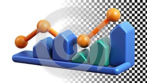 Bar graph, data analysis and chart icon png transparent image Generative AI