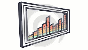 Bar graph on digital display, for financial data visualization. vector design Generative AI