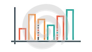 Bar graph icon, representing data and statistics , vector design Generative AI