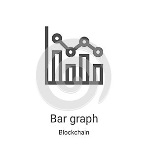 bar graph icon vector from blockchain collection. Thin line bar graph outline icon vector illustration. Linear symbol for use on
