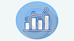 Bar Graph Icon Vector Outline, Analytics and Data Chart Symbol, vector design Generative AI