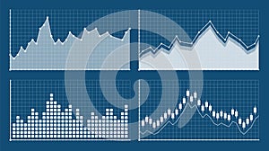 Bar graph and line graph templates, business infographics, vector illustration. Graphs and charts set. Statistic and