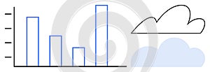 Bar Graph Analysis with Cloud Computing Concept in Minimalist Style