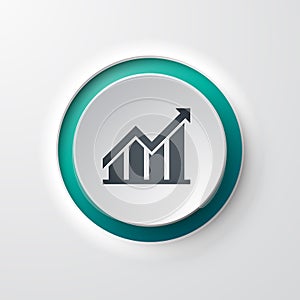 Bar Graph Up web icon push button