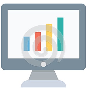 Bar graph Vector Icon Isolated Vector icon which can easily modify or edit