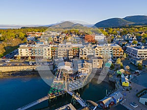 Bar Harbor historic town center, Maine, USA