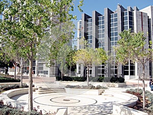 Bar-Ilan University spiral on a square 2009 photo