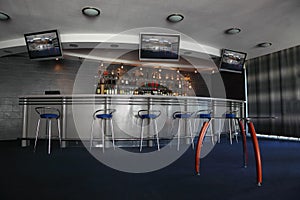 Bar interior with round counter