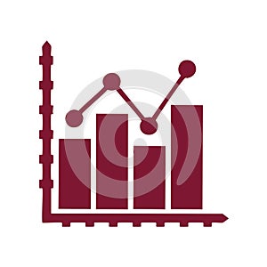 Bar and Line Chart Displaying Business Data and Financial Growth, Graph Diagram