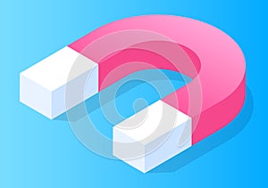 Magnet for Attraction, Isometric 3D Icon Vector