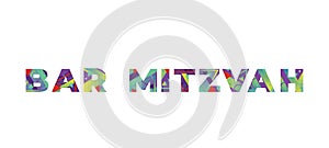 Bar Mitzvah Concept Retro Colorful Word Art Illustration