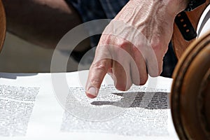 Bar mitzvah,reading the Torah photo