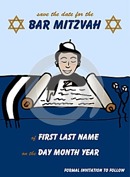 Bar Mitzvah Save the Date Card