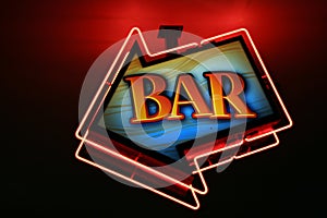 Bar neon lights photo