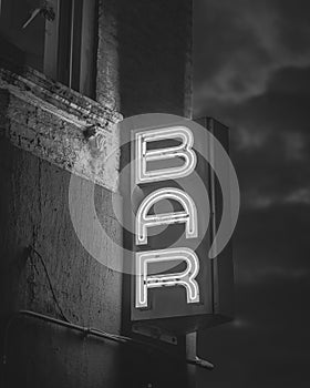 Bar neon sign in Williamsburg, Brooklyn photo