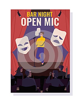 Bar night open mic vector concept
