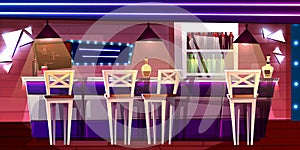 Bar pub counter vector cartoon interior