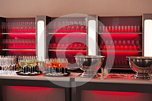 Bar with red backlight