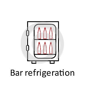 bar refrigeration icon. Element of restaurant professional equipment. Thin line icon for website design and development, app