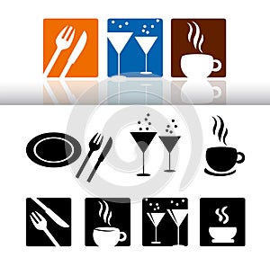 Bar & restaurant icon set