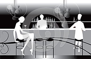 Bar restaurant lounge coffee women Illustration