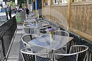 Bar restaurant on sidewalk