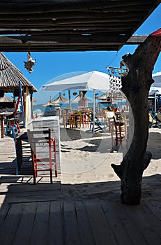 Bar on the sandy beach