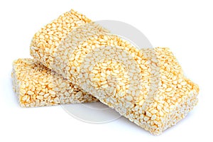 Bar sesame seeds isolated.Sweets.