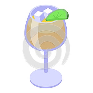 Bar shot icon isometric vector. Tequila glass