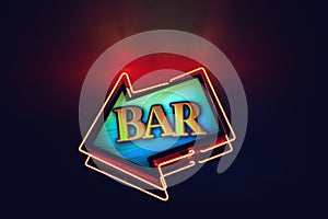 Bar sign on dark blue back