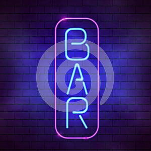 Bar sign in front of a wall