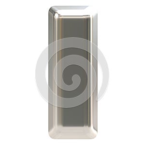 A bar of silver on a white background. Isolate