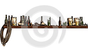Bar stand with bottles