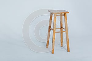 Bar stool with is an empty white room on a white background