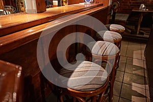 Bar stools at the counter