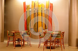 Bar Stools and Tables, Wood Art photo