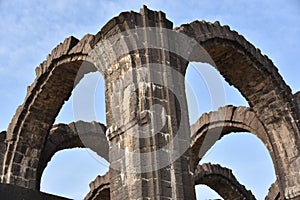 Bara Kaman, the unfinished mausoleum of Ali Adil Shah II in Bijapur, Karnataka, India