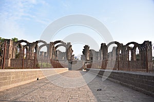 Bara Kaman, the unfinished mausoleum of Ali Adil Shah II in Bijapur, Karnataka, India