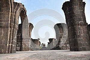 Bara Kaman, the unfinished mausoleum of Ali Adil Shah II in Bijapur, Karnataka, India