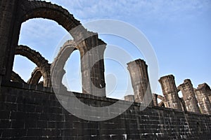 Bara Kaman, the unfinished mausoleum of Ali Adil Shah II in Bijapur, Karnataka, India