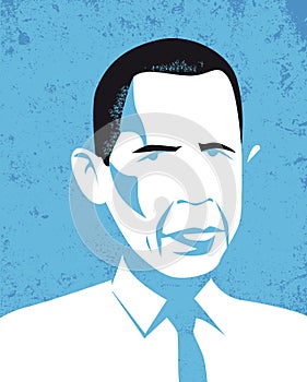 Barack Obama, former american president, vector illustrations