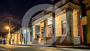 Baracoa street at night Cuba