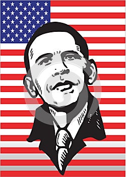 Barak Obama on flag