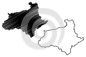 Baramulla district Jammu and Kashmir union territory, Republic of India map vector illustration, scribble sketch Varmul map