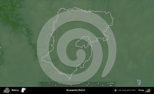 Baranavichy District outlined, Belarus. Physical