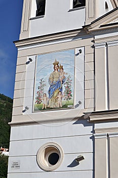 Barano d`Ischia - Pannello maiolicato sul campanile della Chiesa di Santa Maria La Porta photo