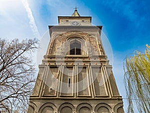 Baratia church bell tower in Campulung, Romania